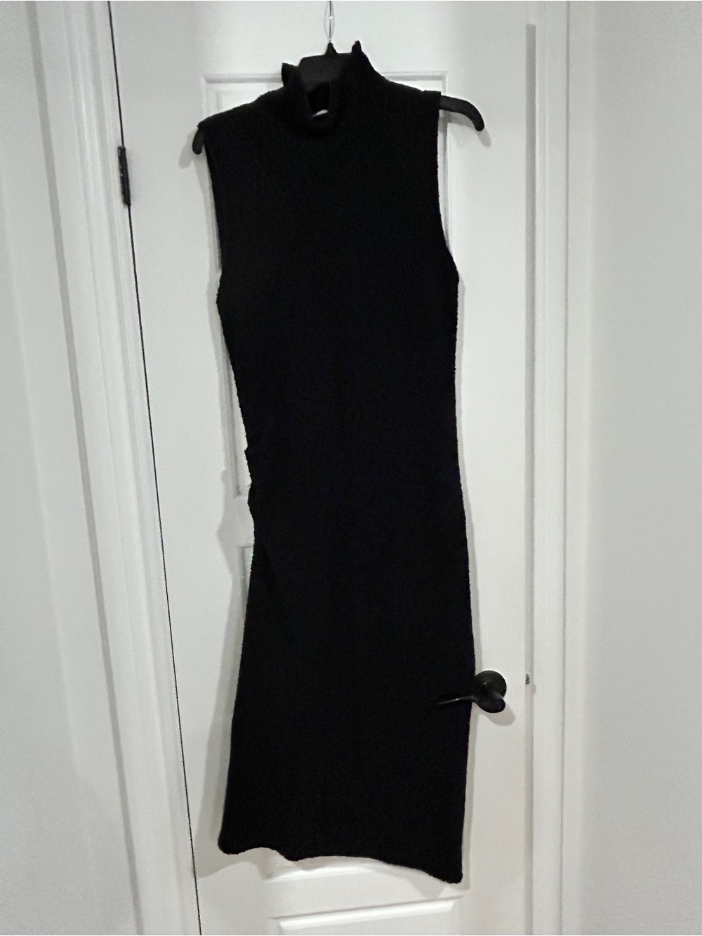 Helmut lang merino wool boucle style midi fitted dress in black size large - Picture 11 of 16